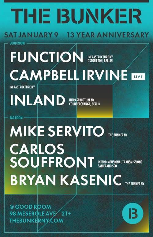 The Bunker 13 Year Anniversary: Function, Inland, Campbell Irvine, Souffront, Servito, Kasenic - Página trasera