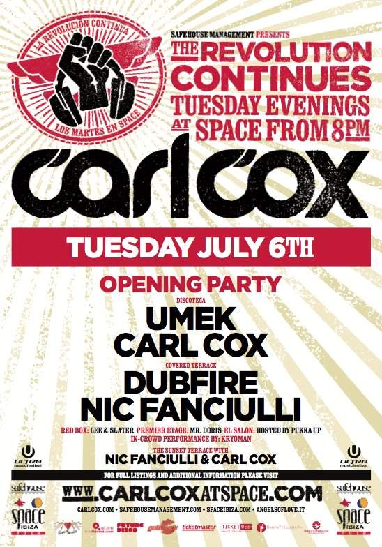 The Revolution Continues with Carl Cox - Opening Party - Página frontal
