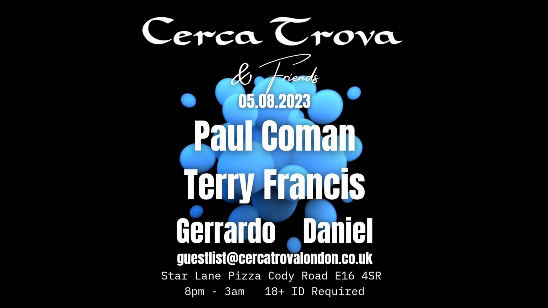 Cerca Trova & Friends with Paul Coman/Terry Francis/Gerrardo - フライヤー表