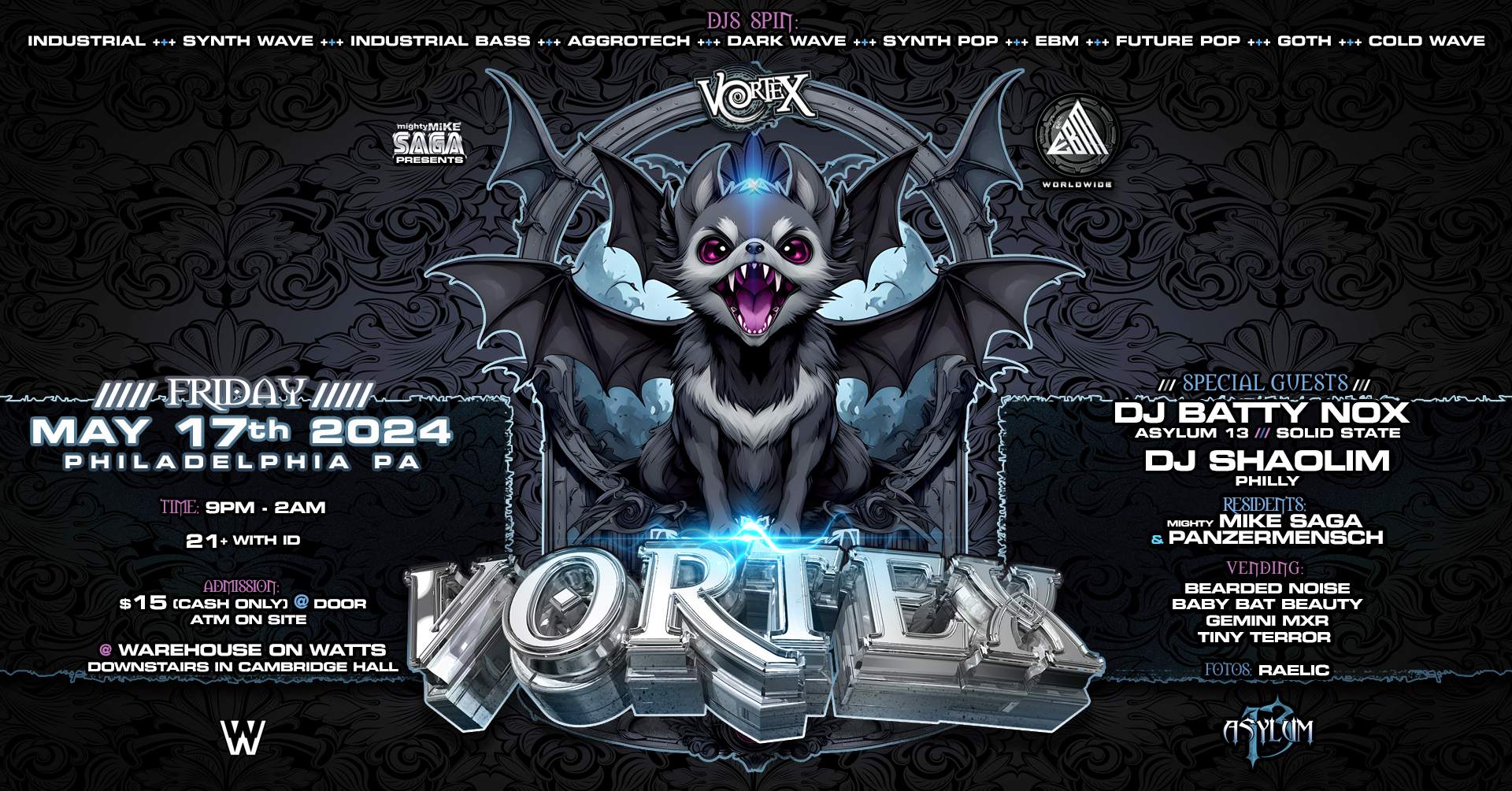 VORTEX! Goth Industrial Dark Wave CyberPunk Club Night Fri May 17th - Página trasera