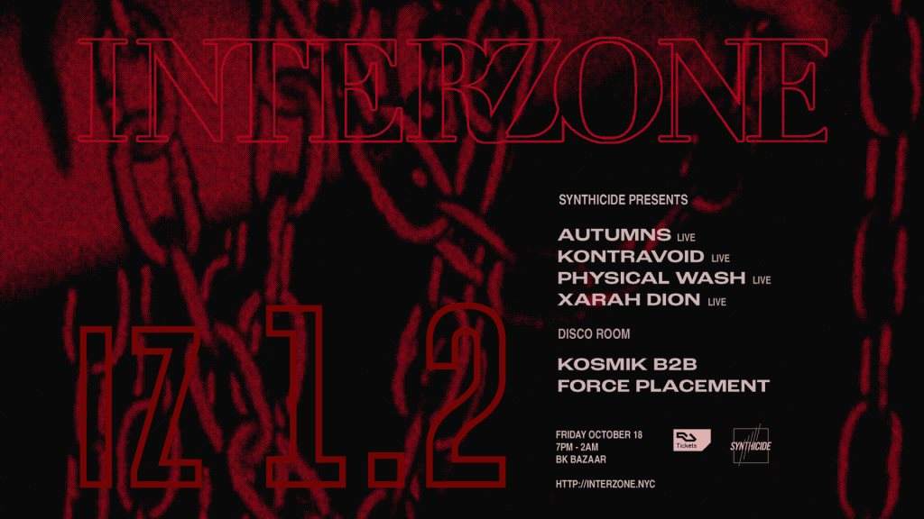 INTERZONE Synthicide Pres. Autumns, Kontravoid, Physical Wash, Xarah Dion, The Black Lodge - Página frontal