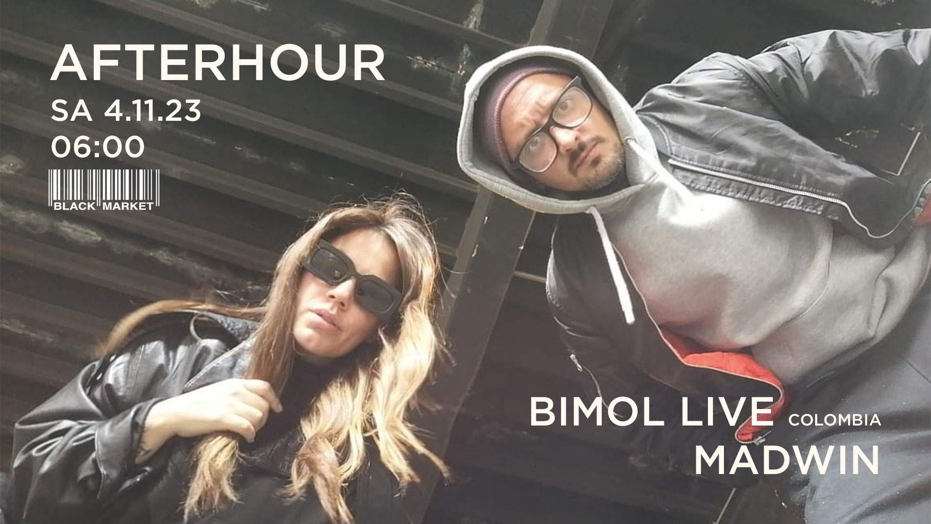 AFTERHOUR mit Bimol LIVE (Colombia) & MaDWiN - Página frontal