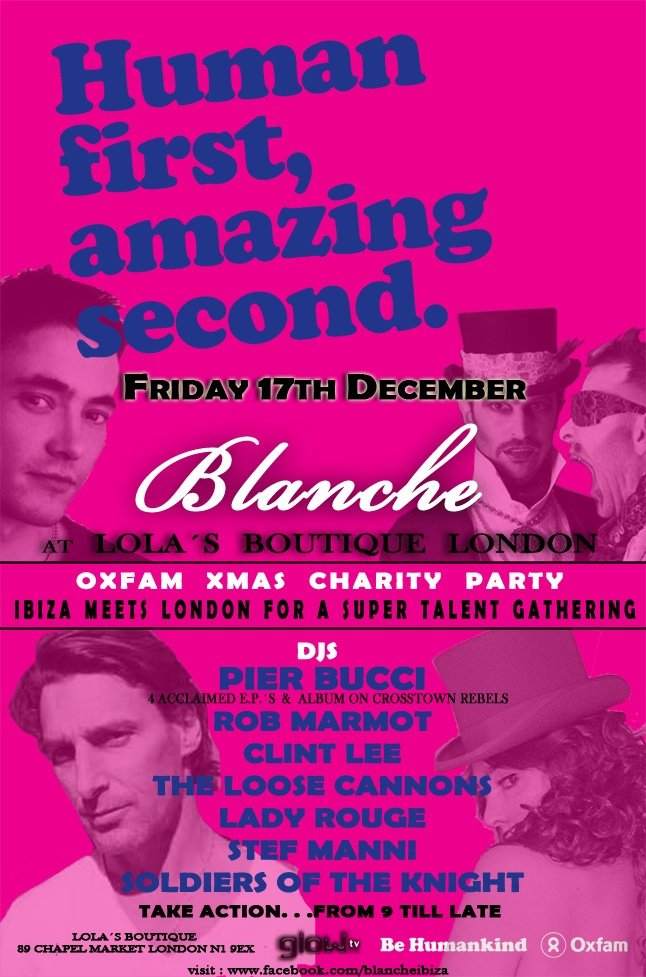 Blanche Opens In London For Oxfam - フライヤー表