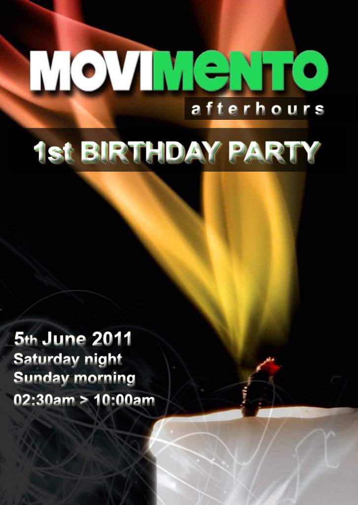 Movimento Afterhours 1st B-Day Party - フライヤー表