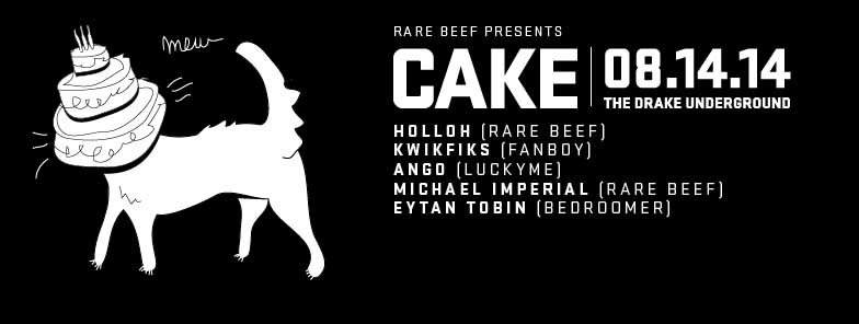 Rare Beef presents Cake with Holloh, Kwikfiks, Ango - フライヤー表