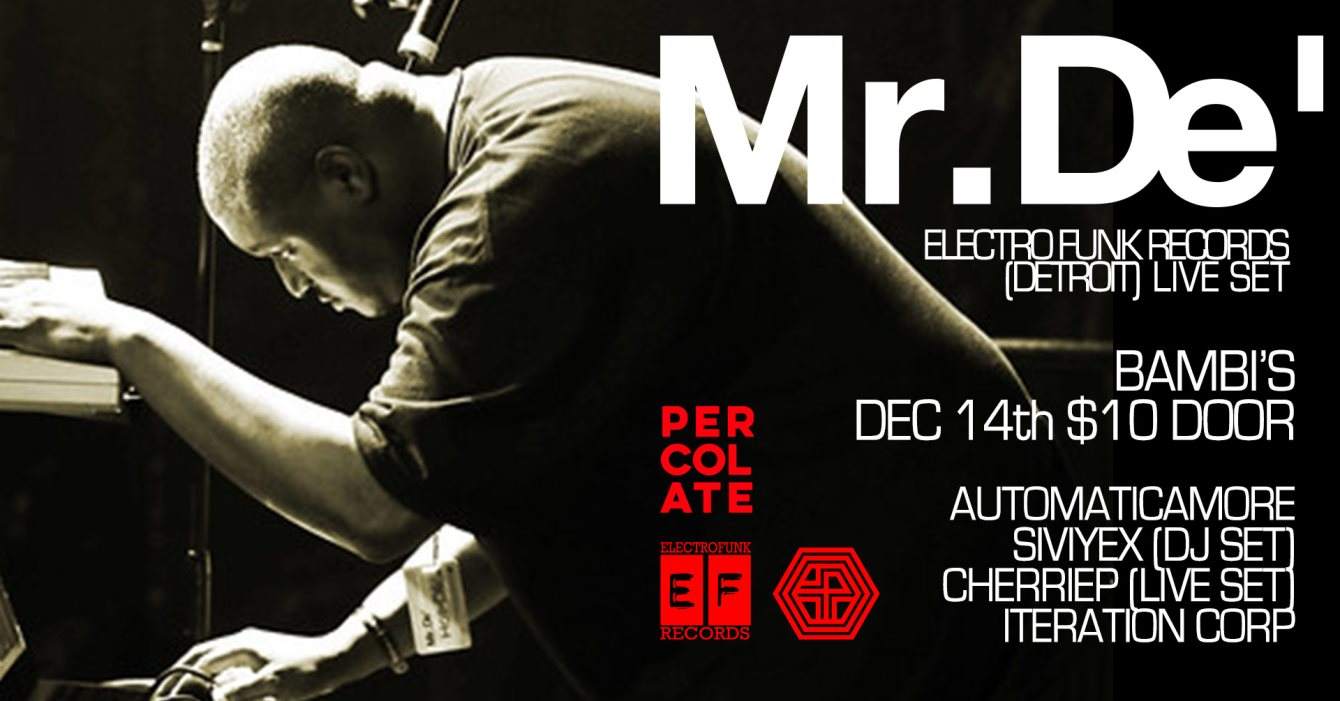 Mr.De' Electro Funk Records (Detroit) Live - Página frontal