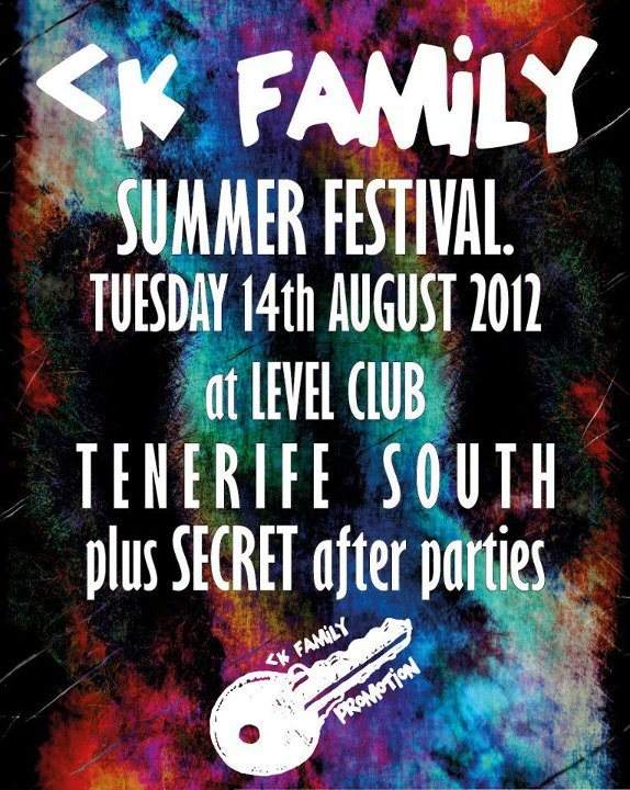 CK Family presents Tenerife Teckno Island Summer Festival 2012 - フライヤー裏