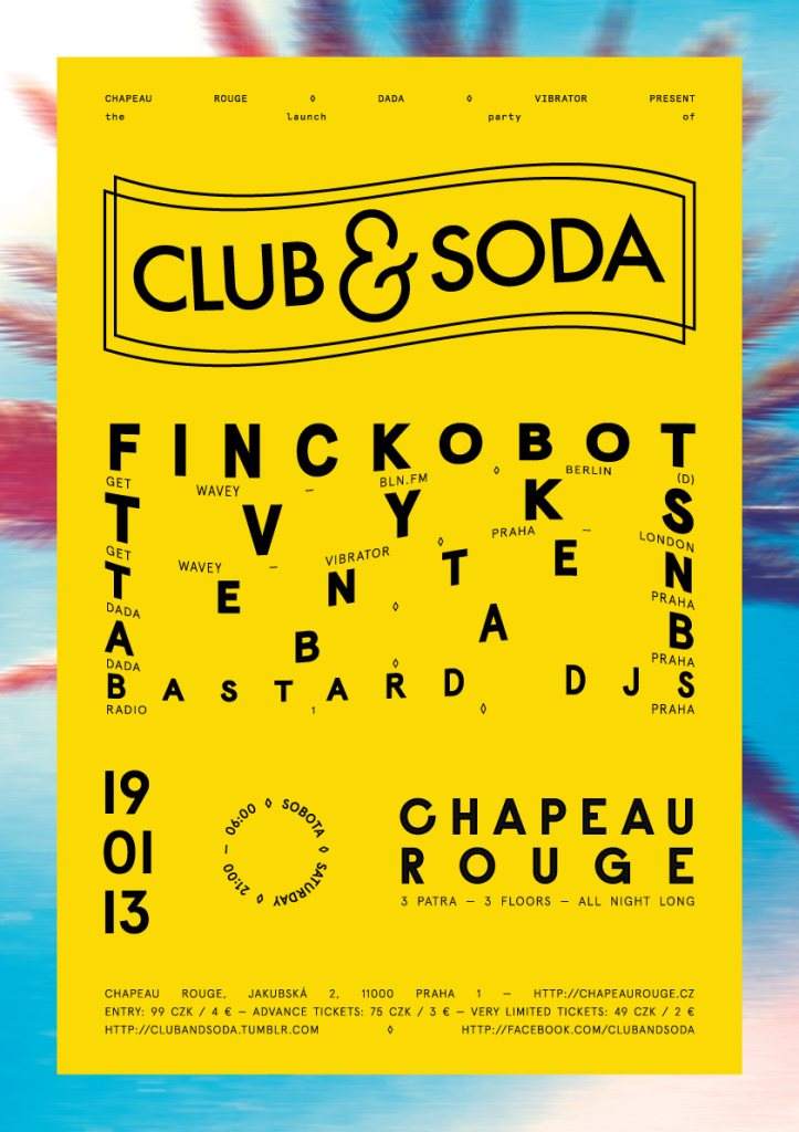 Club & Soda with Finckobot, Tvyks, Tenten & Abab - フライヤー表