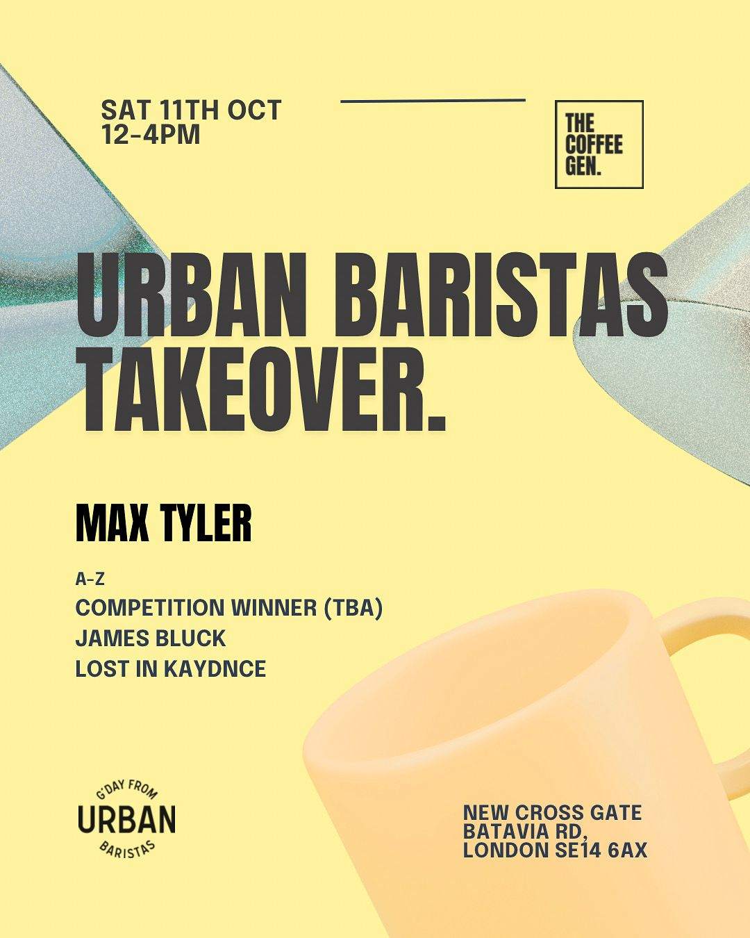 Daytime Coffee Shop Rave - The Coffee Gen x Urban Baristas - New Cross ...