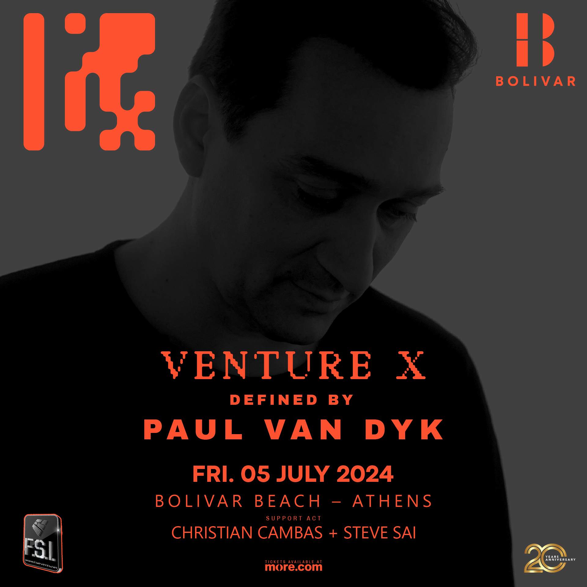 FSI presents VENTURE X Defined by Paul Van Dyk Ι Fri July 5 I Bolivar - フライヤー裏