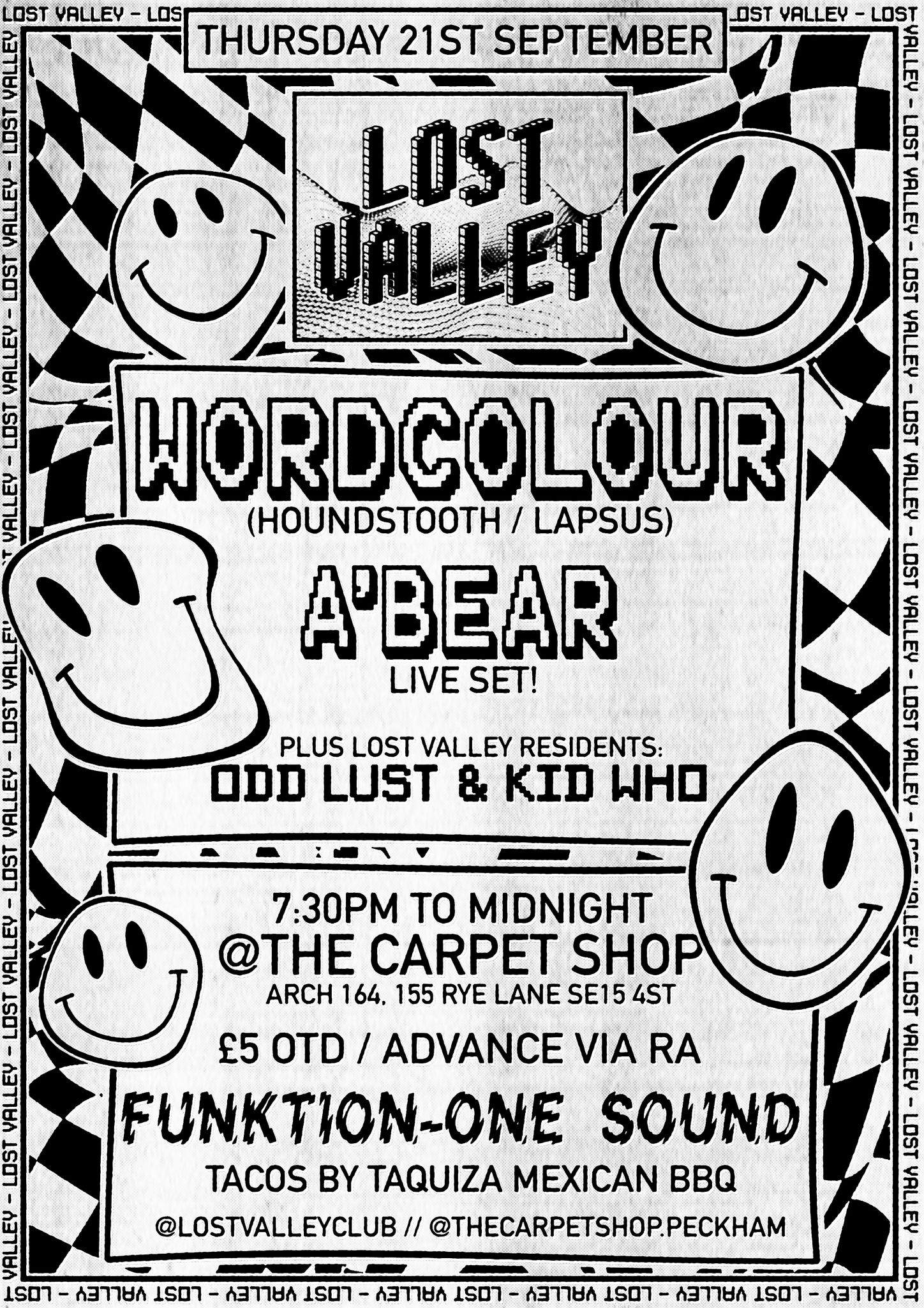 Lost Valley with Wordcolour and A'Bear Live - フライヤー表