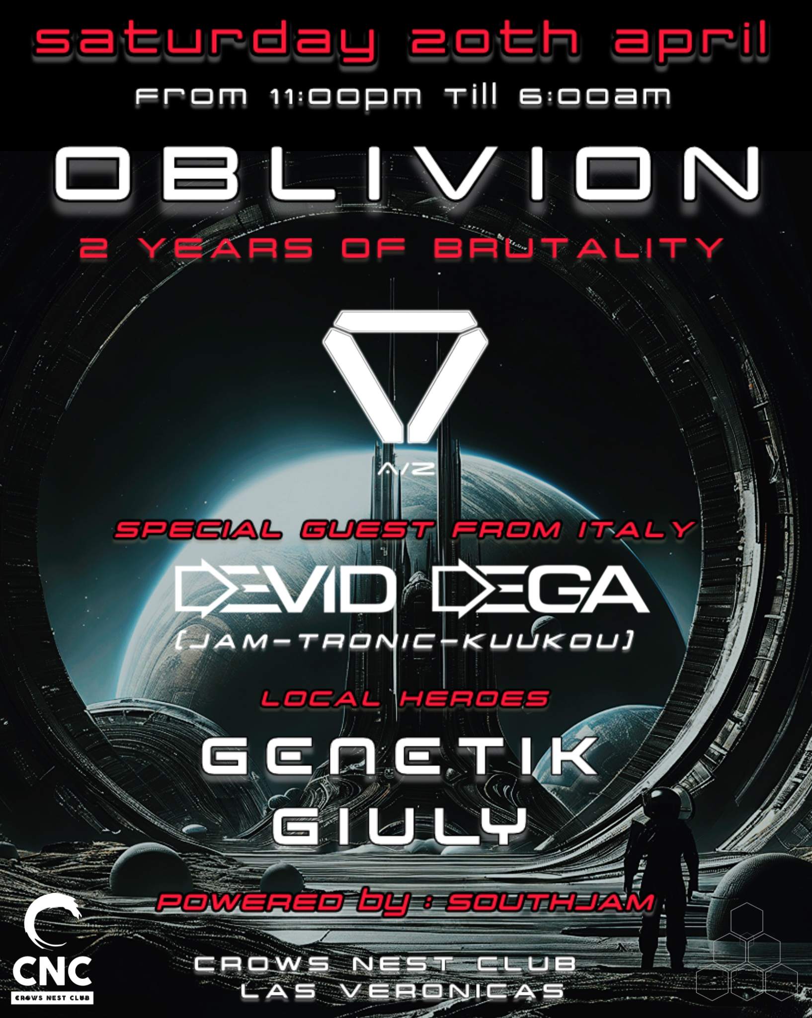 OBLIVION 2 Years of Brutality - フライヤー表