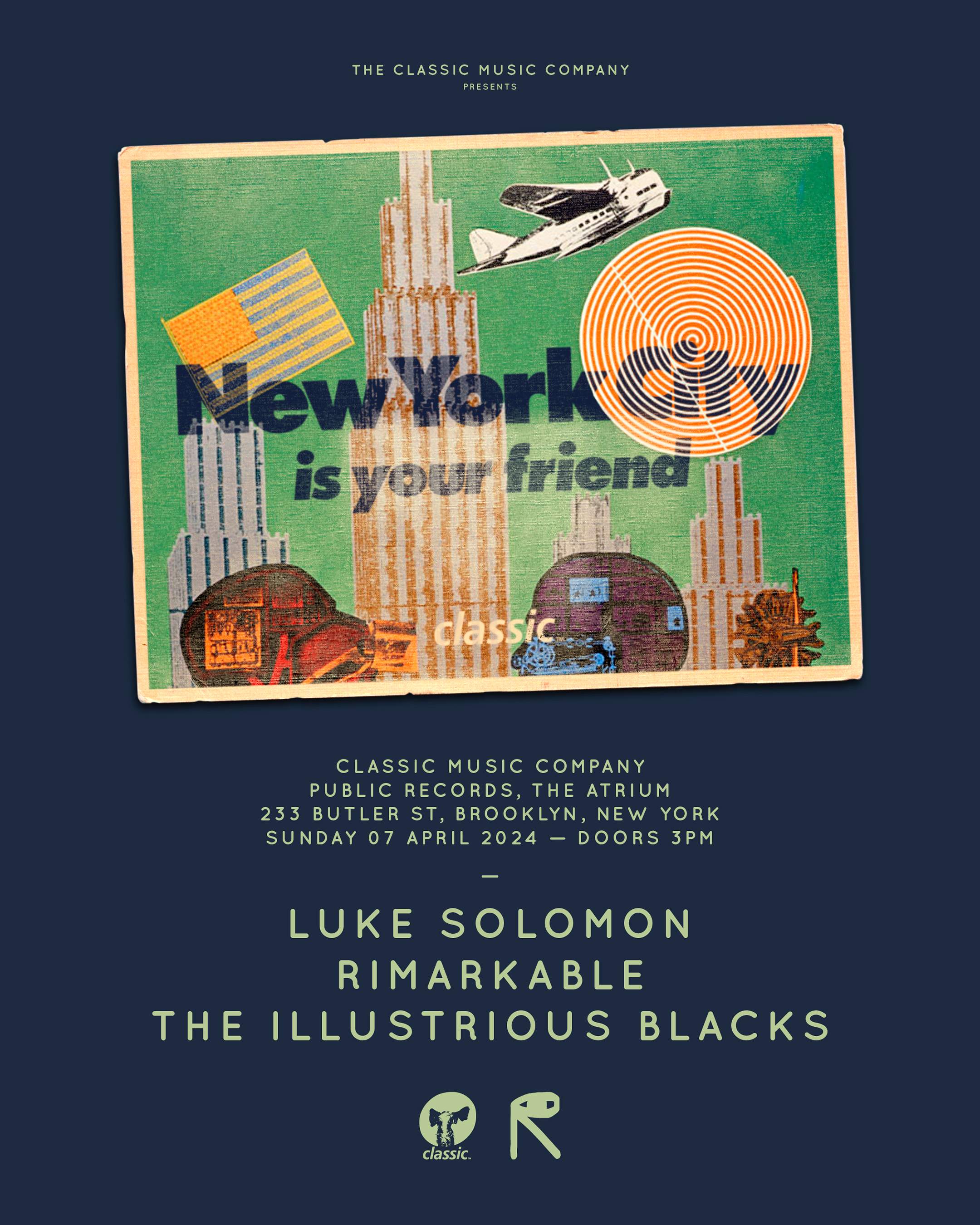 Sunday in The Atrium: Luke Solomon / Rimarkable / The Illustrious Blacks - フライヤー表