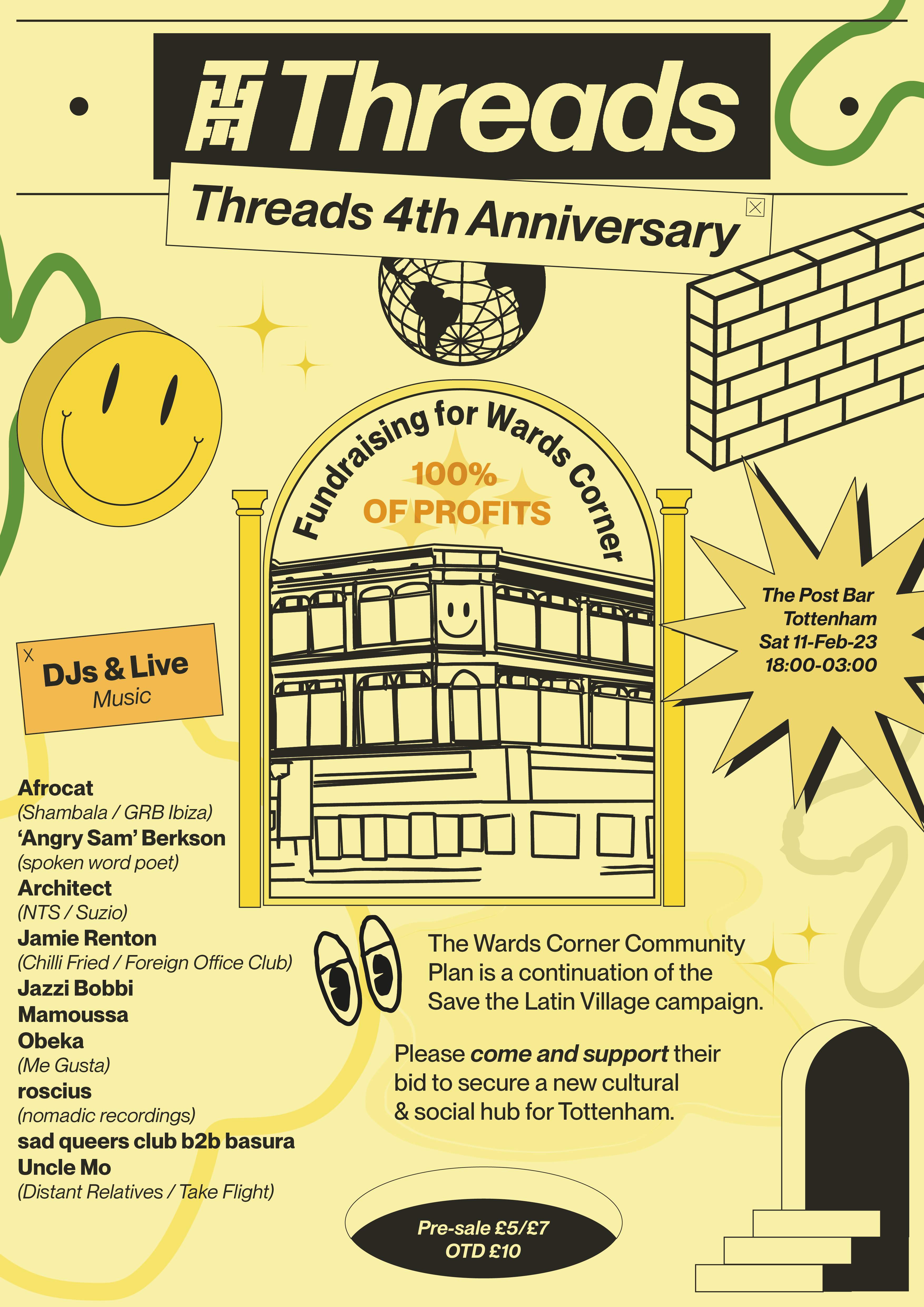 Threads' 4th Anniversary - fundraiser for Wards Corner at The Post Bar ...