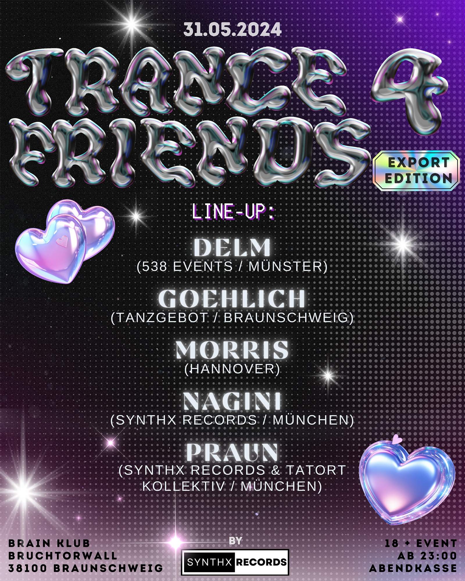 Trance 4 Friends - Export Edition - Página frontal