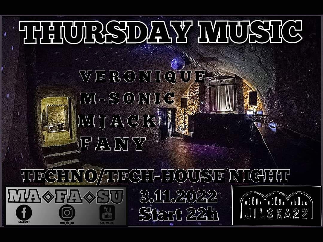 Thursday Techno/ TEchHOUSE Night with Mafasu crew xxx Jilska 22 at Music  Club Jilska 22, Prague