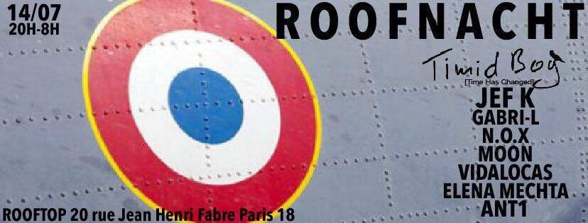 Roofnacht Rooftop: Timid BOY, Jef K, Gabri-L - フライヤー表