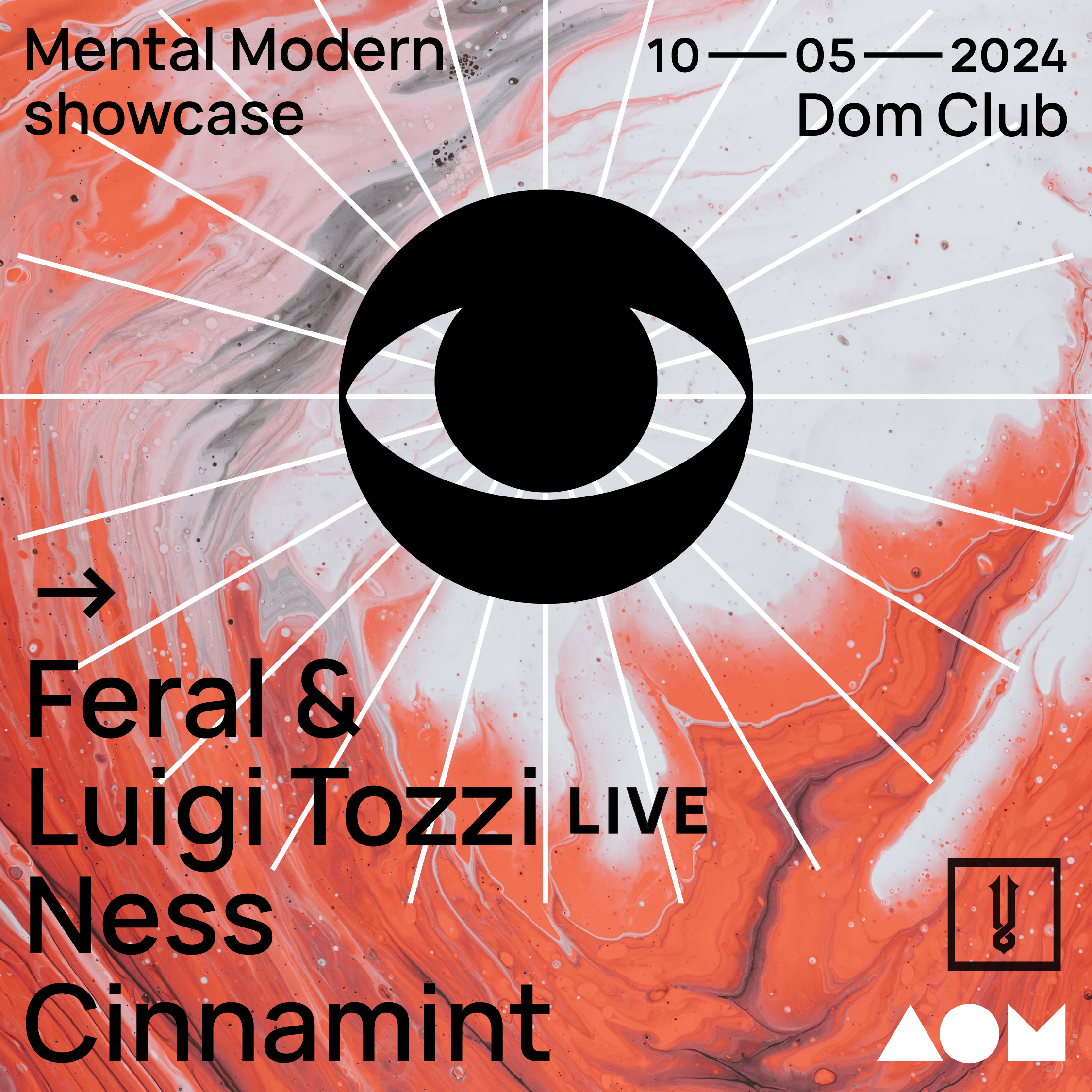 Mental Modern showcase with Feral & Luigi Tozzi - Ness - Cinnamint - フライヤー表