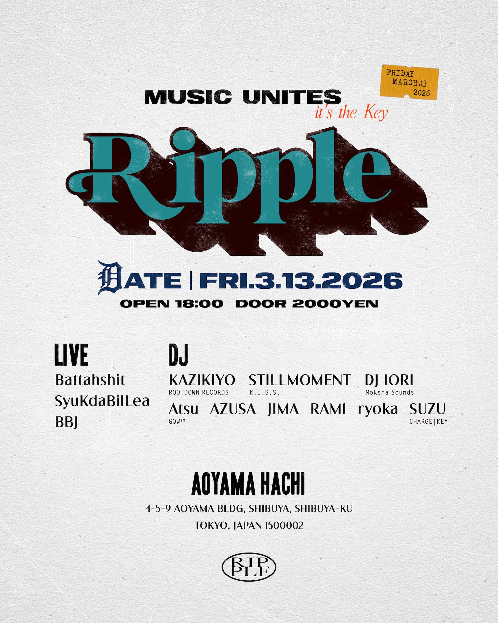 Ripple at Aoyama Hachi, Tokyo