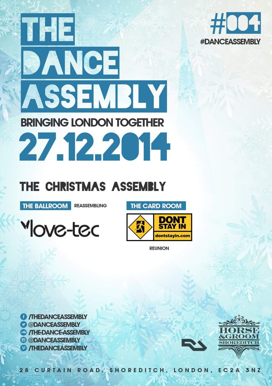 The Dance Assembly #004 - The Christmas Assembly Feat. Love-tec, Alex Hero and Normski - フライヤー表