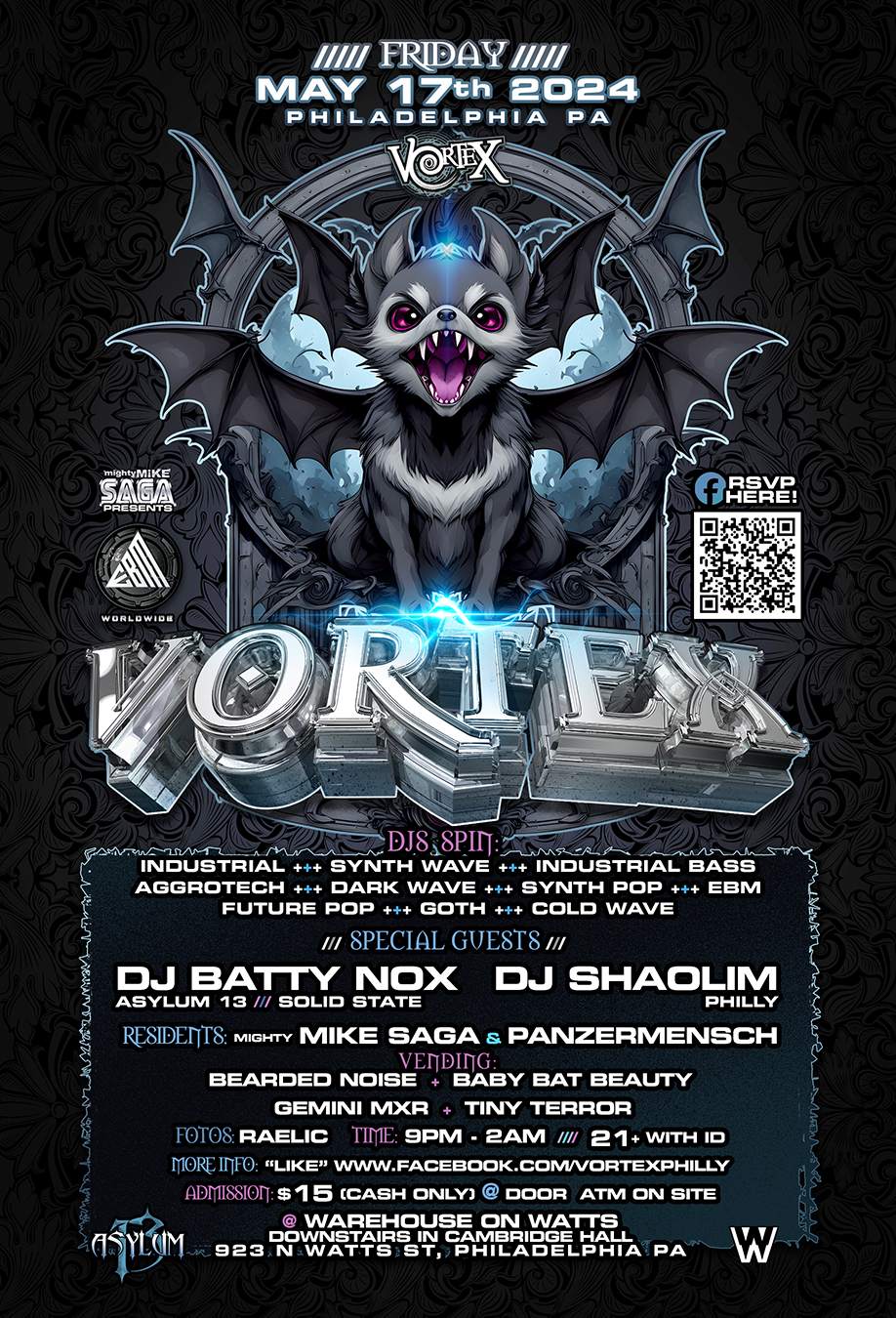 VORTEX! Goth Industrial Dark Wave CyberPunk Club Night Fri May 17th - Página frontal