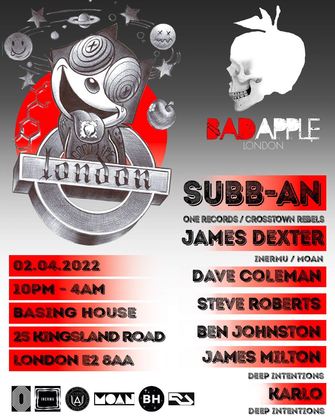 BadApple London presents Subb-an & James Dexter - Página frontal