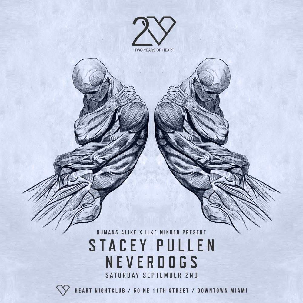 2 Years of Heart feat. Stacey Pullen & Neverdogs - フライヤー表