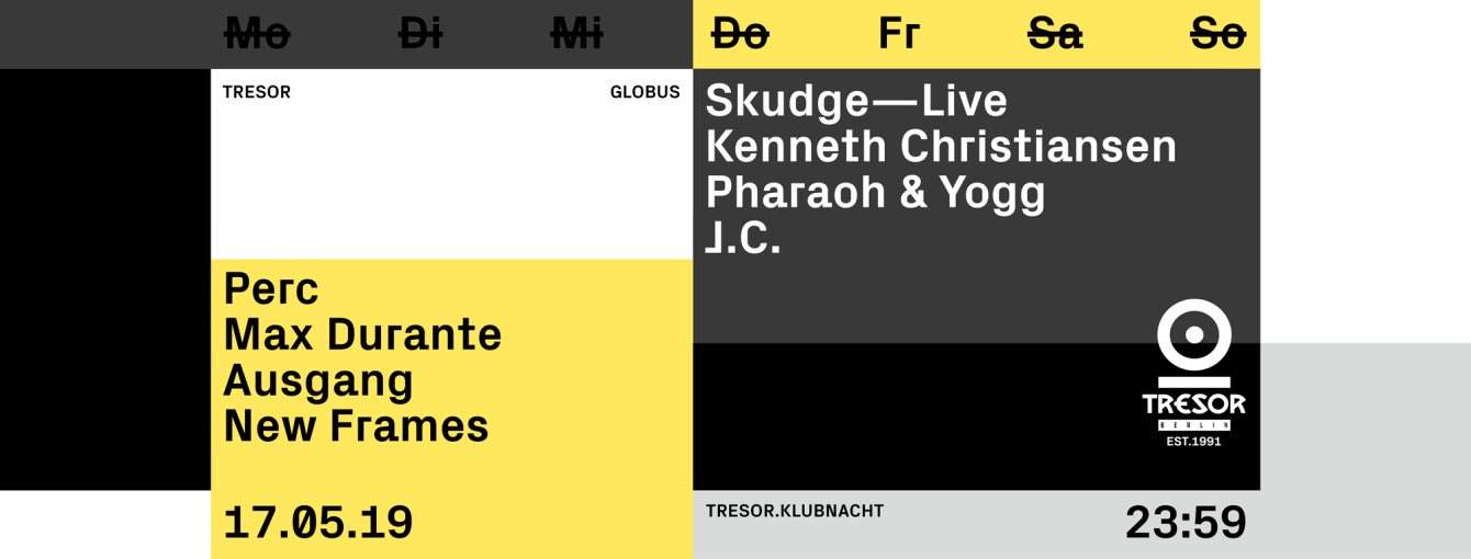 Tresor.Klubnacht with Perc, Skudge (Live), Max Durante - Página frontal