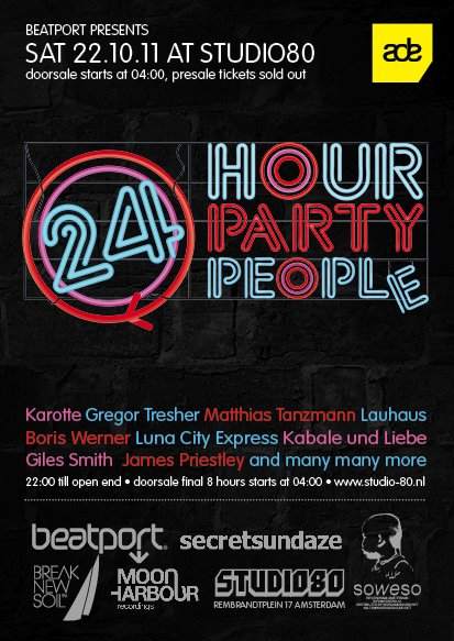 Beatport presents: 24 Hour Party People - Página frontal
