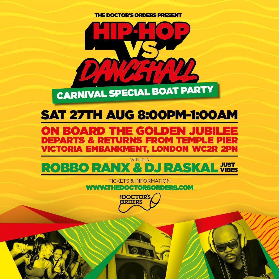 Hip-Hop vs Dancehall Boat Party - Carnival Special - フライヤー裏