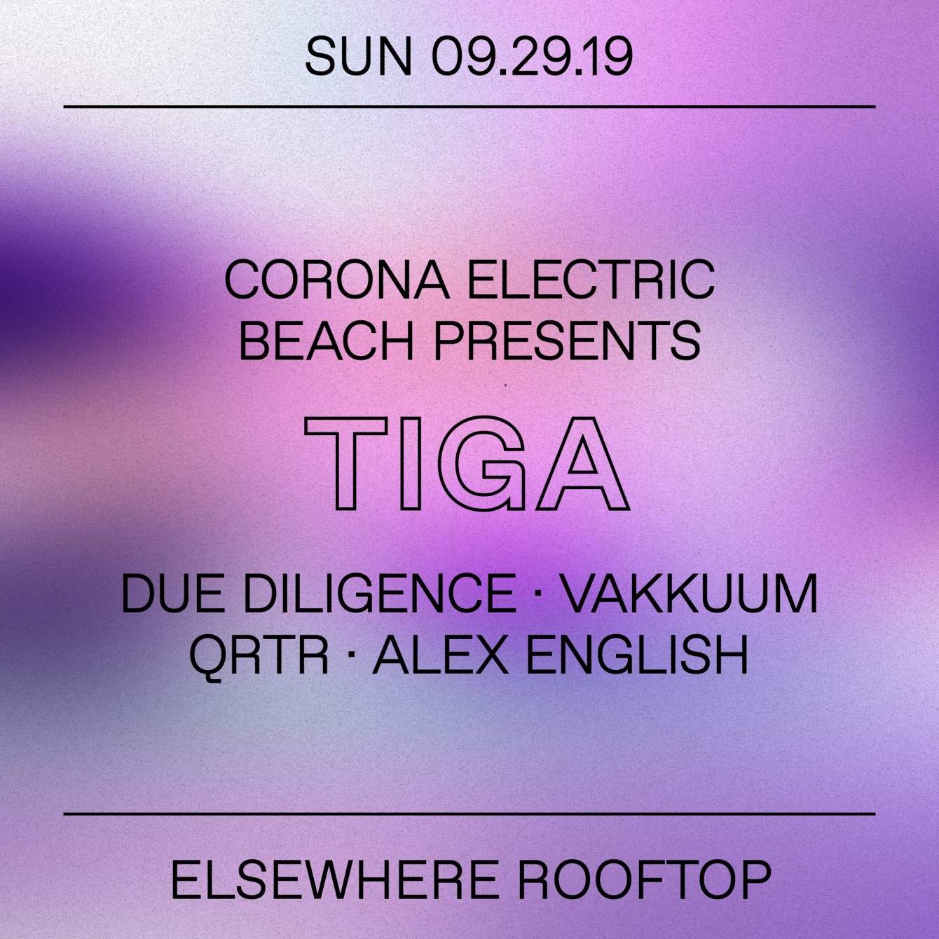 Corona Electric Beach presents: Tiga, Due Diligence, Vakkuum, QRTR and Alex English - Página trasera