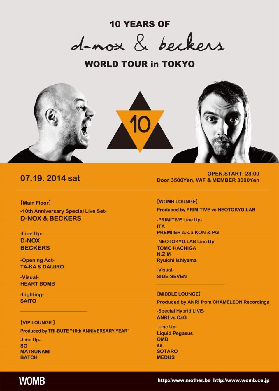 10 Years OF D-NOX & Beckers World Tour In Tokyo - フライヤー表