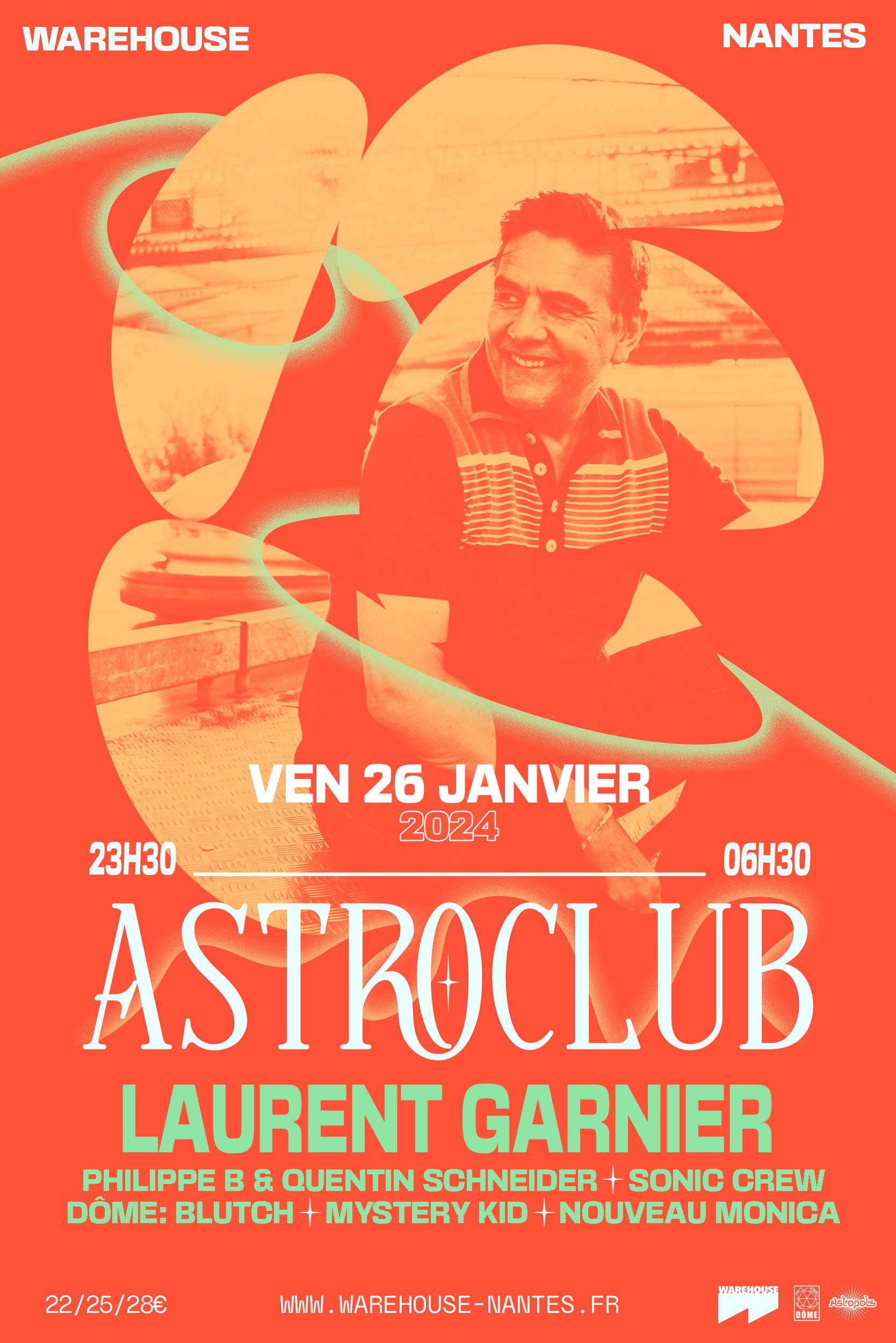 Astroclub: Laurent Garnier (Warehouse - Nantes) - フライヤー表
