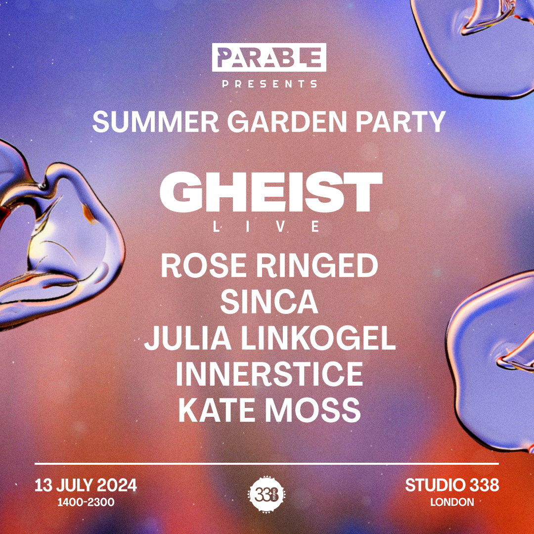 [CANCELLED] Parable summer garden party with GHEIST (live) at Studio ...