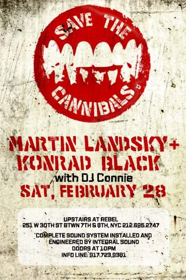 Made Event present Save The Cannibals - Martin Landsky & Konrad Black - Página frontal
