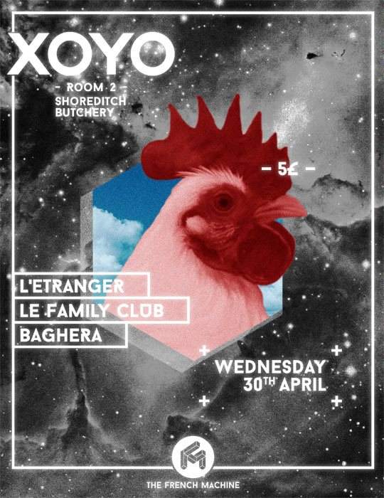 The French Machine with L'étranger, Le Family Club, Baghera - フライヤー表