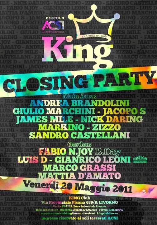 Closing Party King Club - フライヤー表
