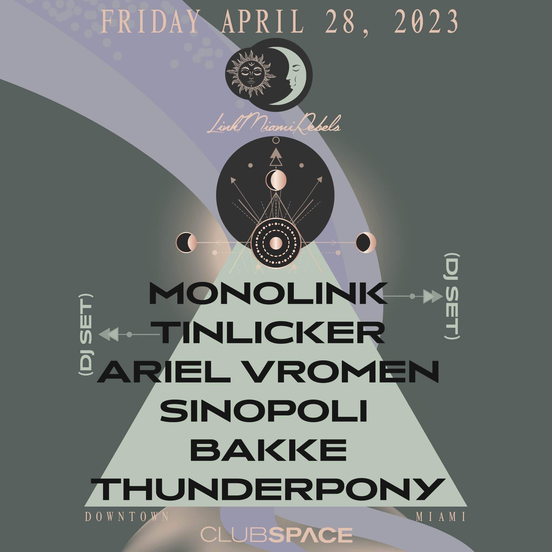 Monolink (DJ Set), Tinlicker (DJ Set) & Ariel Vromen - Página frontal