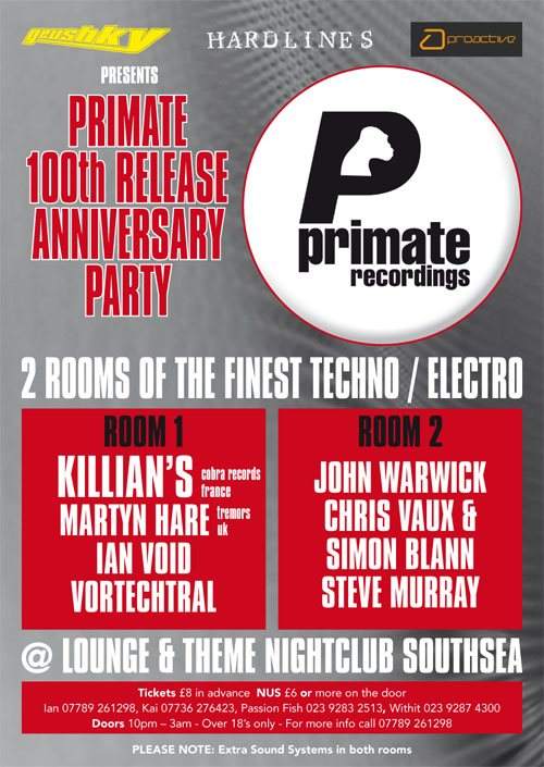 Geushky presents Primate 100th Release Party - フライヤー表