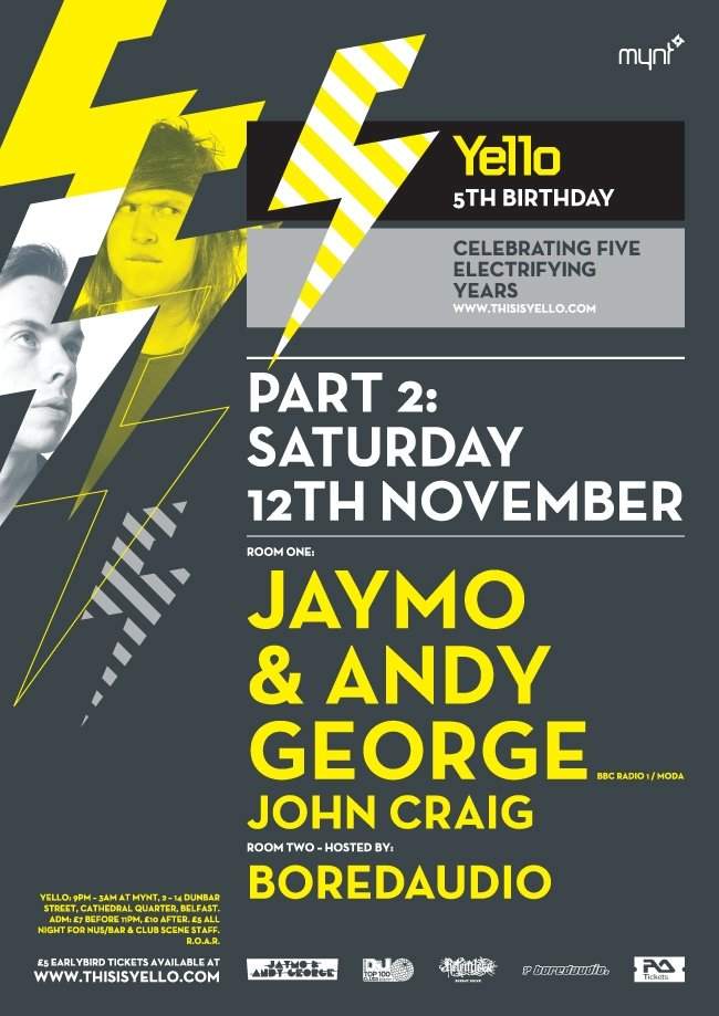 Yello 5th Birthday Pt 2 with Jaymo and Andy George - Página frontal
