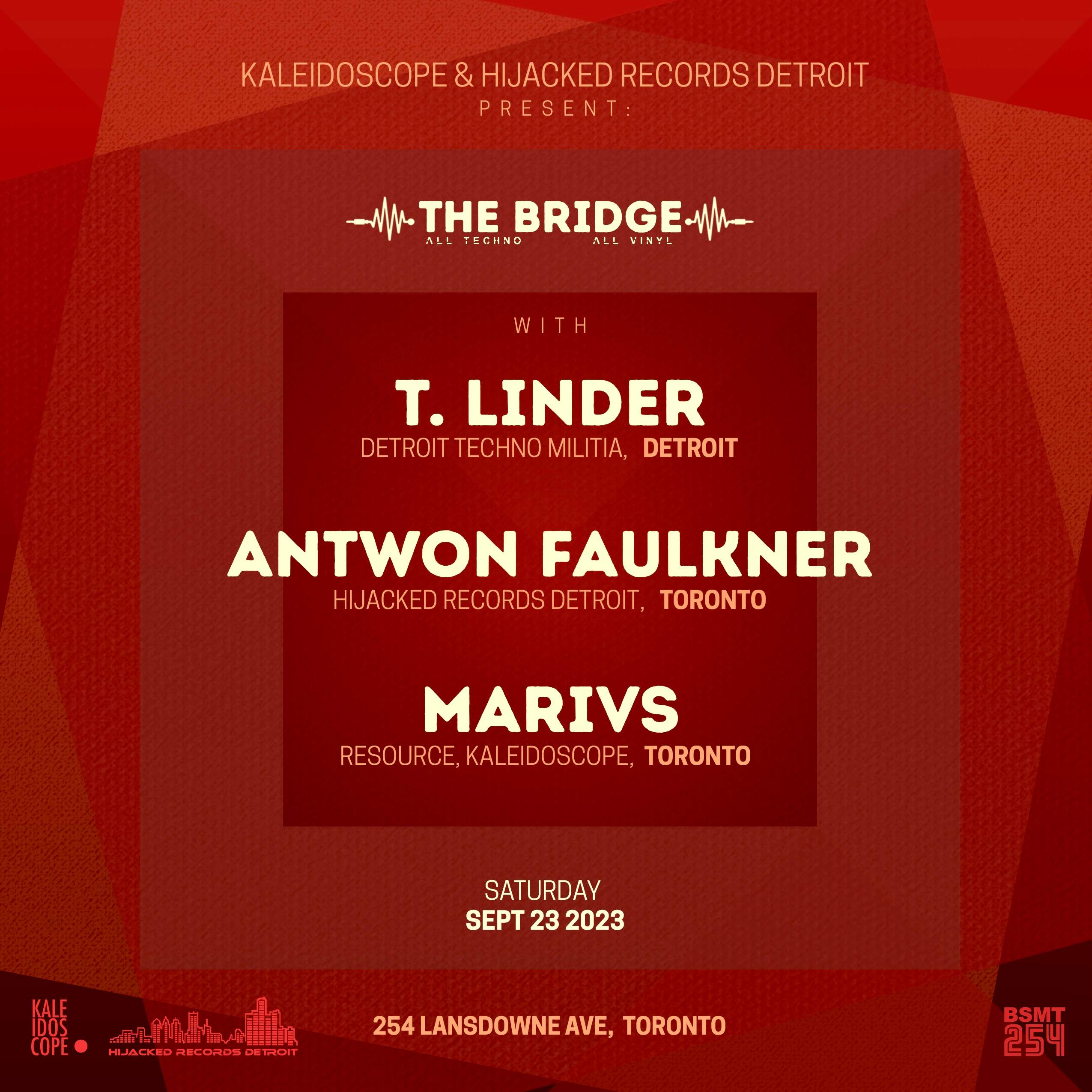 Kaleidoscope + Hijacked present: The Bridge with T.Linder + Antwon Faulkner + Marivs - Página frontal