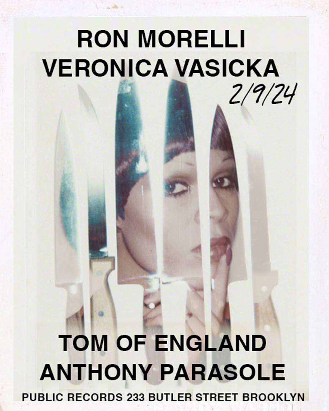 L.I.E.S Night: Ron Morelli + Veronica Vasicka / Anthony Parasole / Tom of England - Página frontal