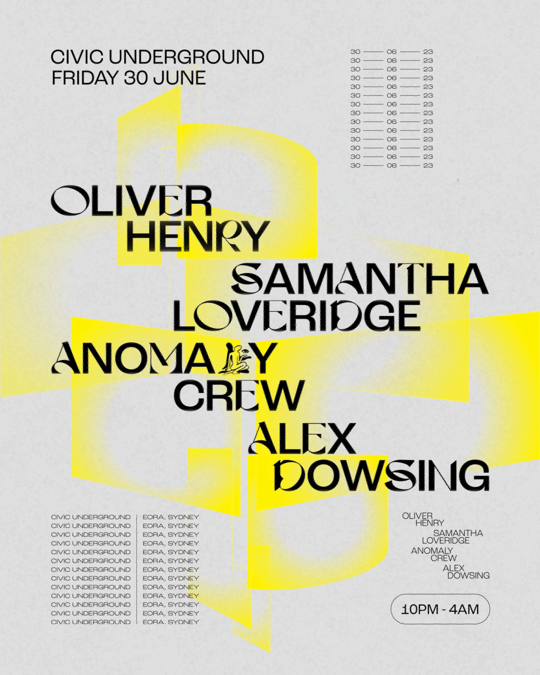 Oliver Henry at Civic with Samantha Loveridge, Anomaly Crew & Alex Dowsing - Página frontal