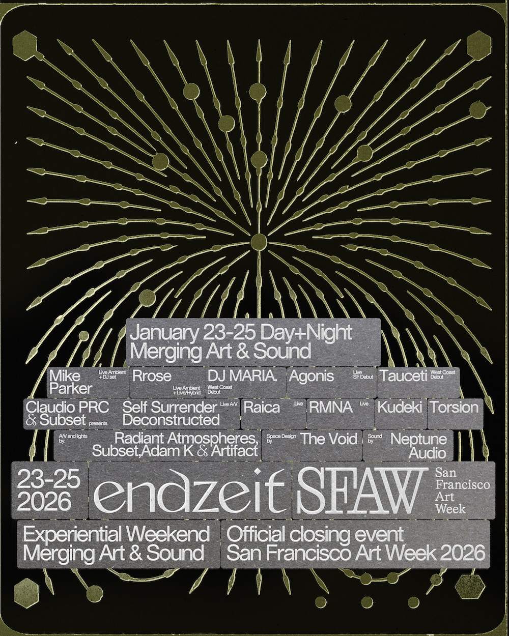 Endzeit x SF Art Week: Mike Parker, Rrose, Claudio PRC, Agonis, DJ