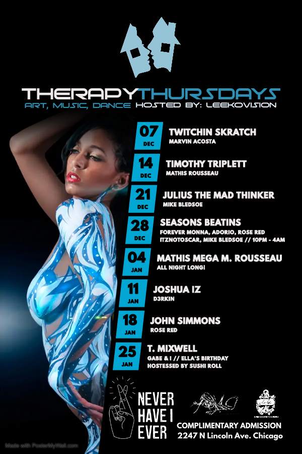 Therapy Thursdays: Art, Music, Dance feat. Ron Tinsley, Vincent R. & Viraj Sheth - フライヤー裏