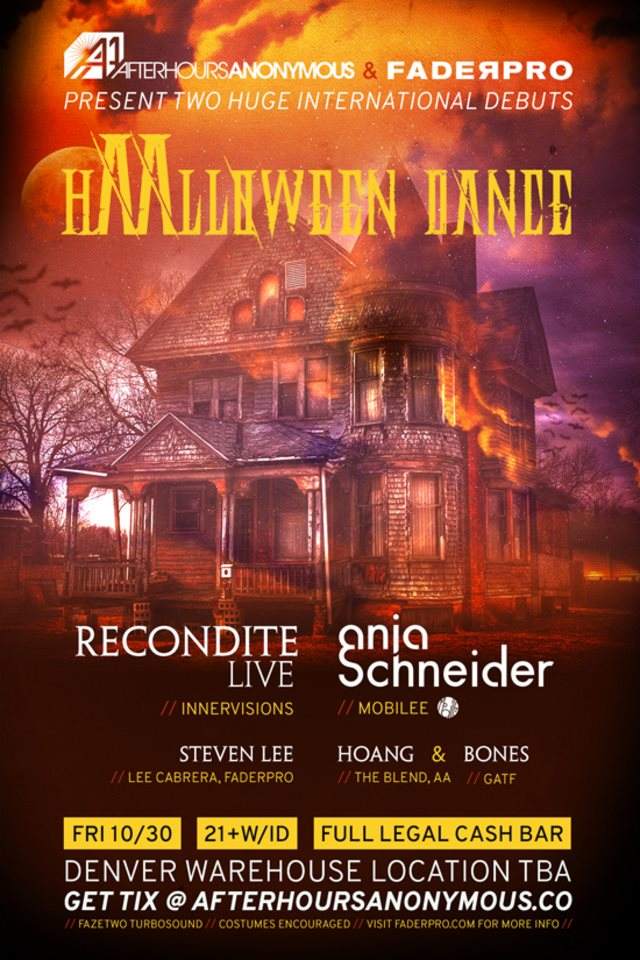 AA & Faderpro // Haalloween Dance with Recondite (Live) & Anja Schneider - フライヤー表