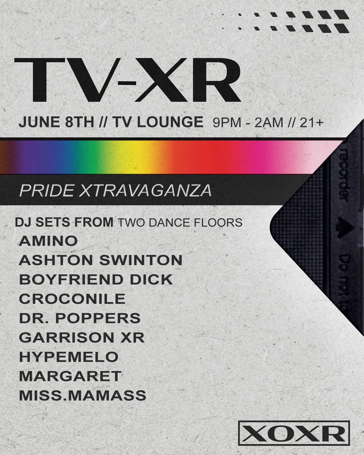 TV-XR // PRIDE XTRAVAGANZA - フライヤー表