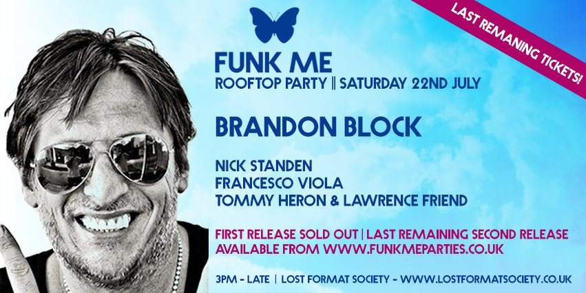 FUNK ME Rooftop Party with Brandon Block - フライヤー表