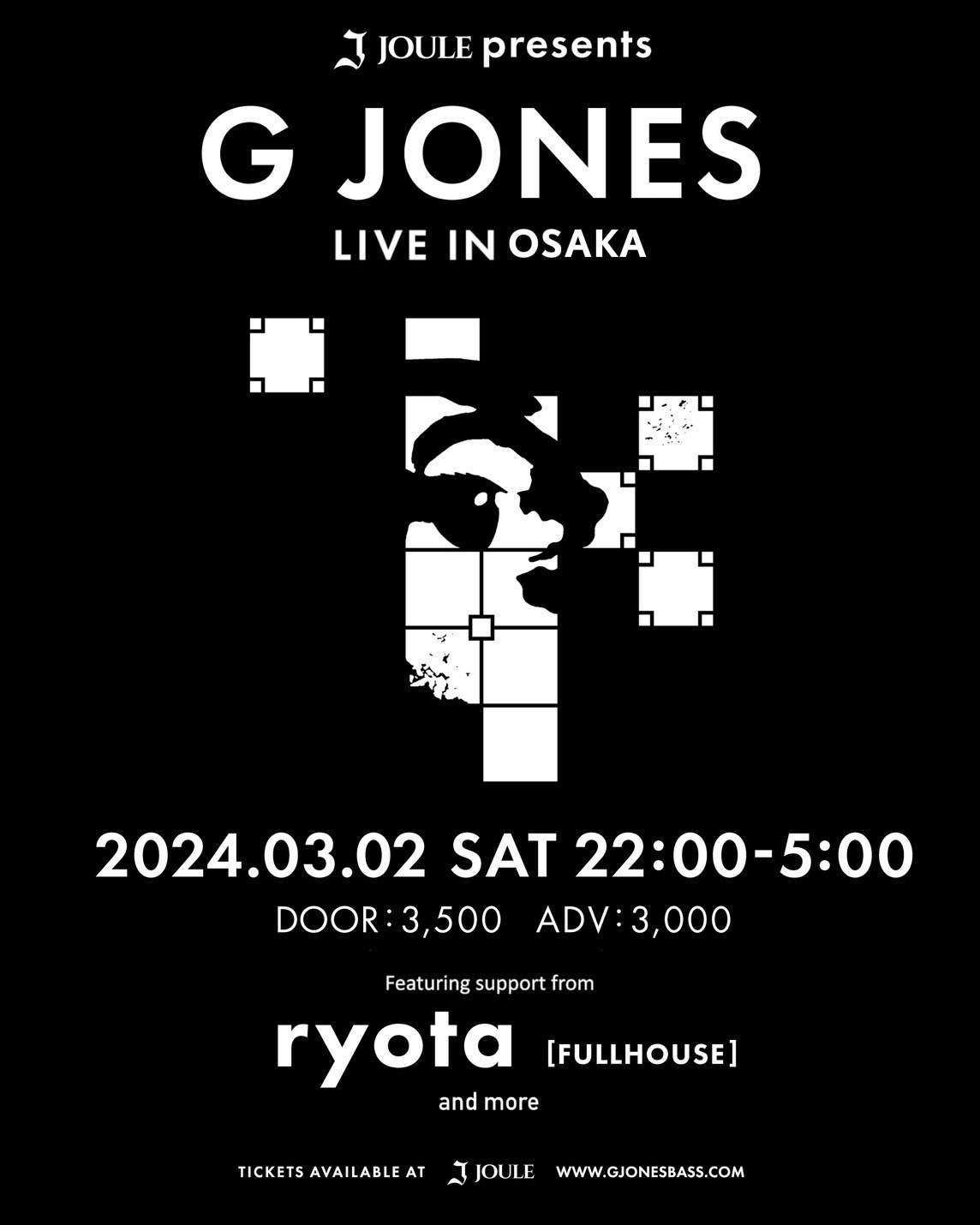 G Jones LIVE IN JAPAN - フライヤー裏