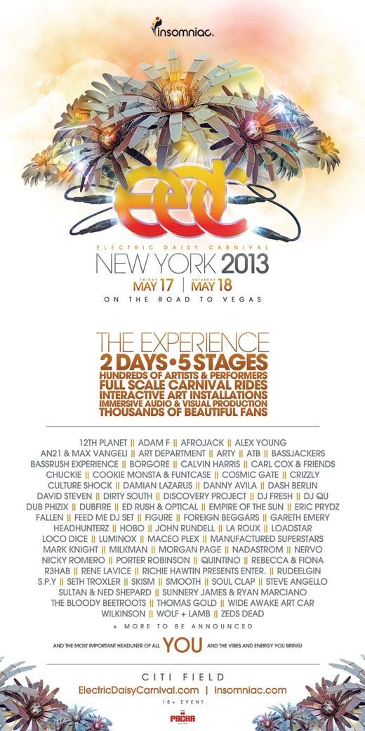 Electric Daisy Carnival New York - May 17 Day 1, NYC - フライヤー表